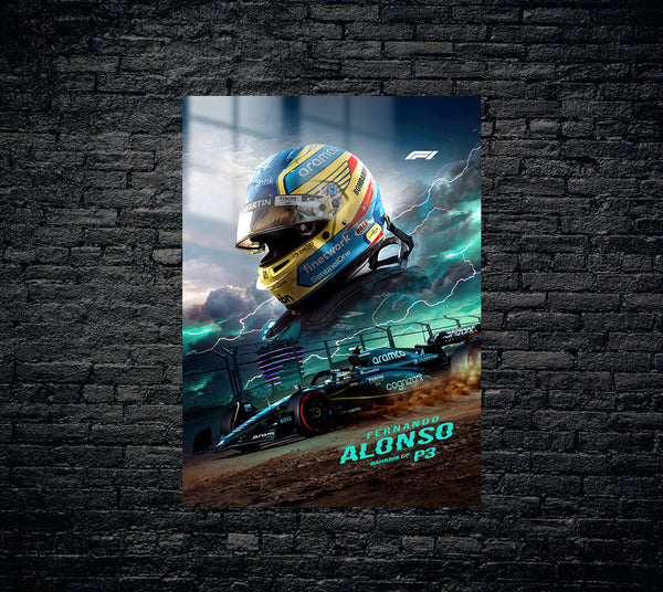 Fernando Alonso F1 Formula 1 Metal Poster 1591