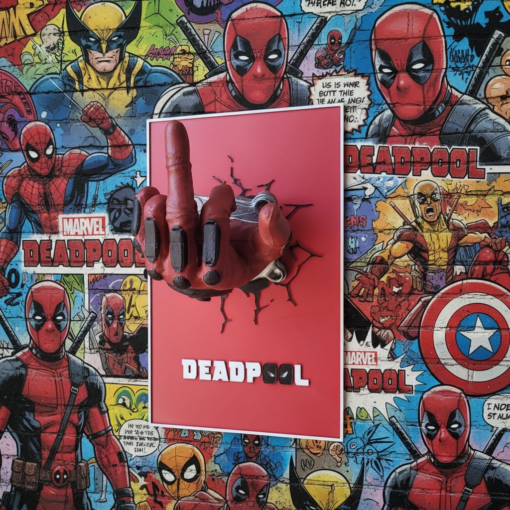 Beadpool Poster Raining Bullets Deadpool 3 Boyutlu Figür Poster – İmposter Gift