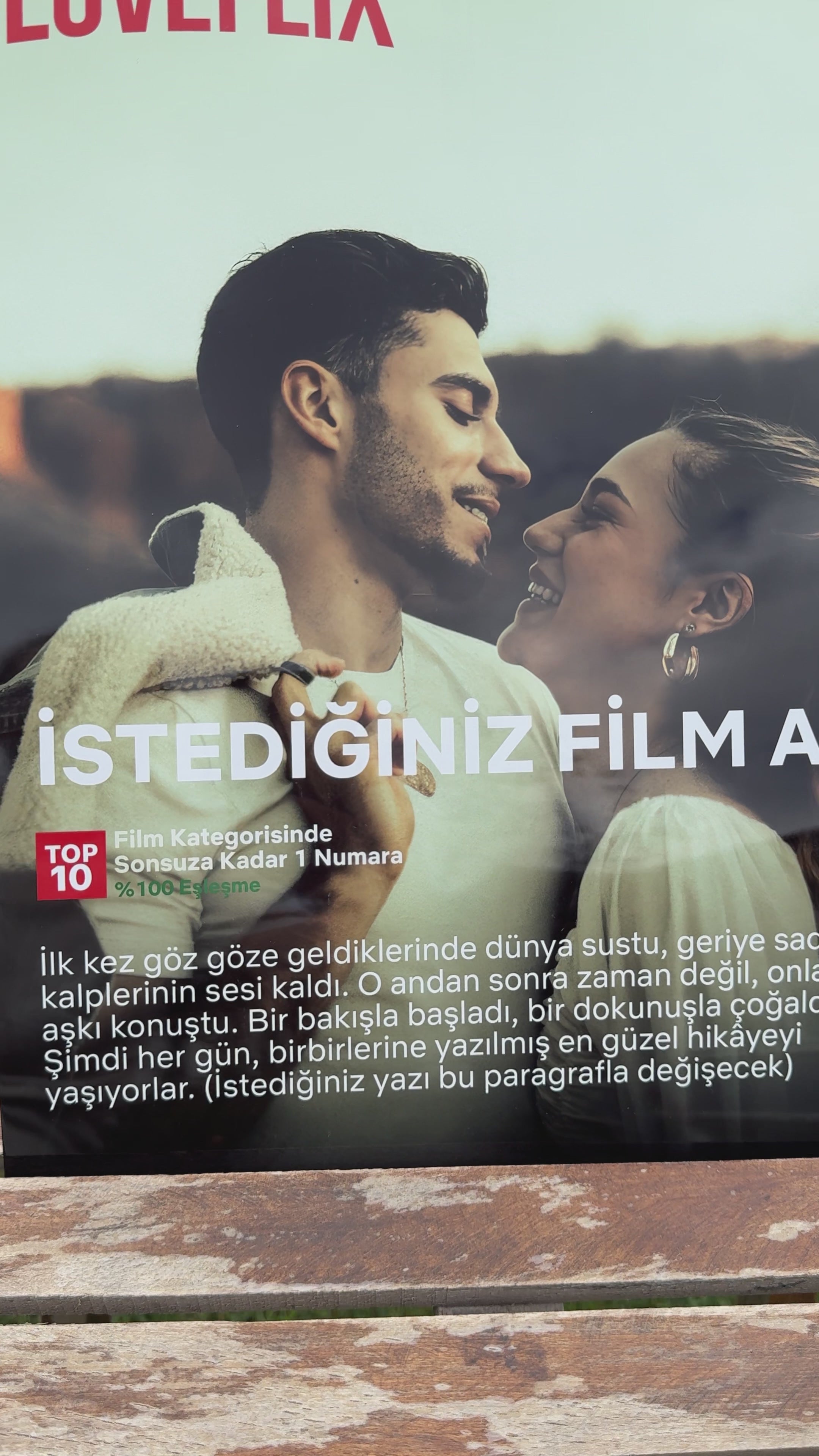 Loveflix Kişiselleştirilebilir Metal Poster