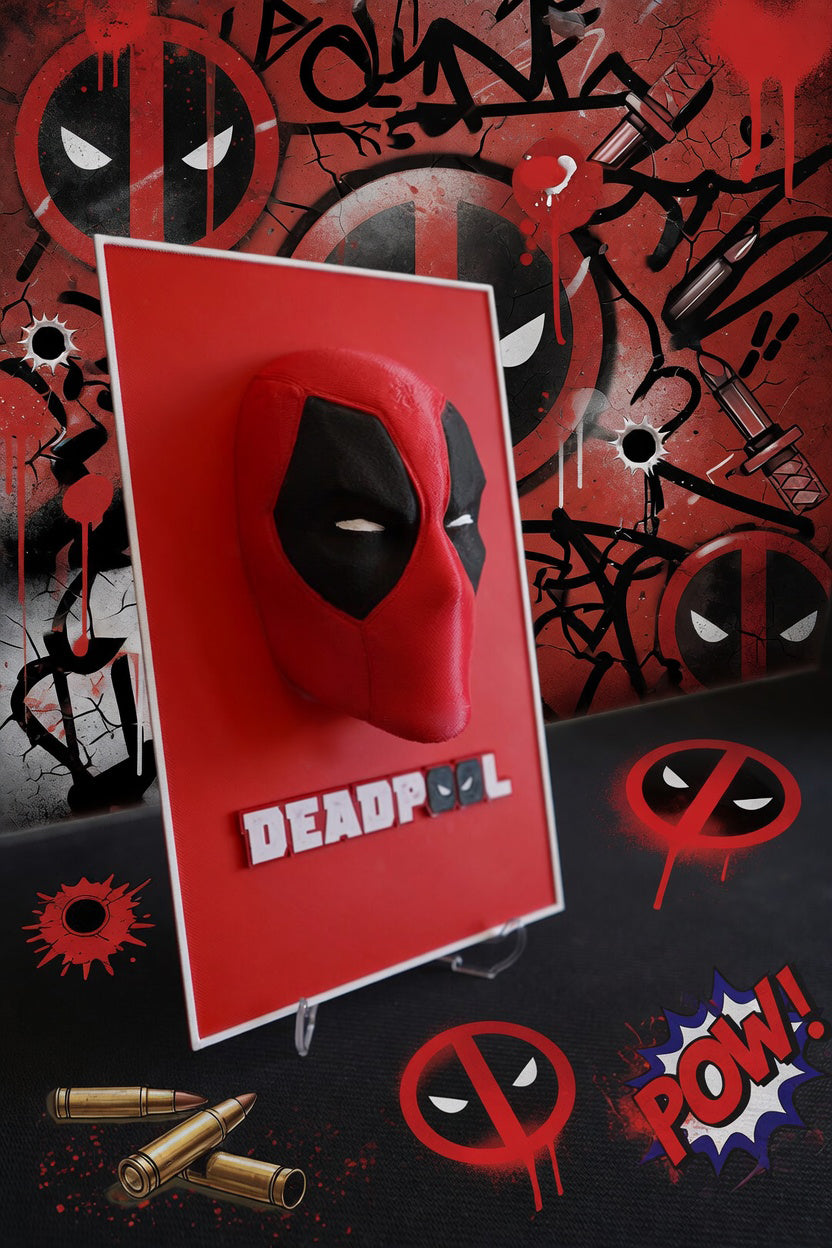 Deadpool Maske 3 Boyutlu Figür Poster